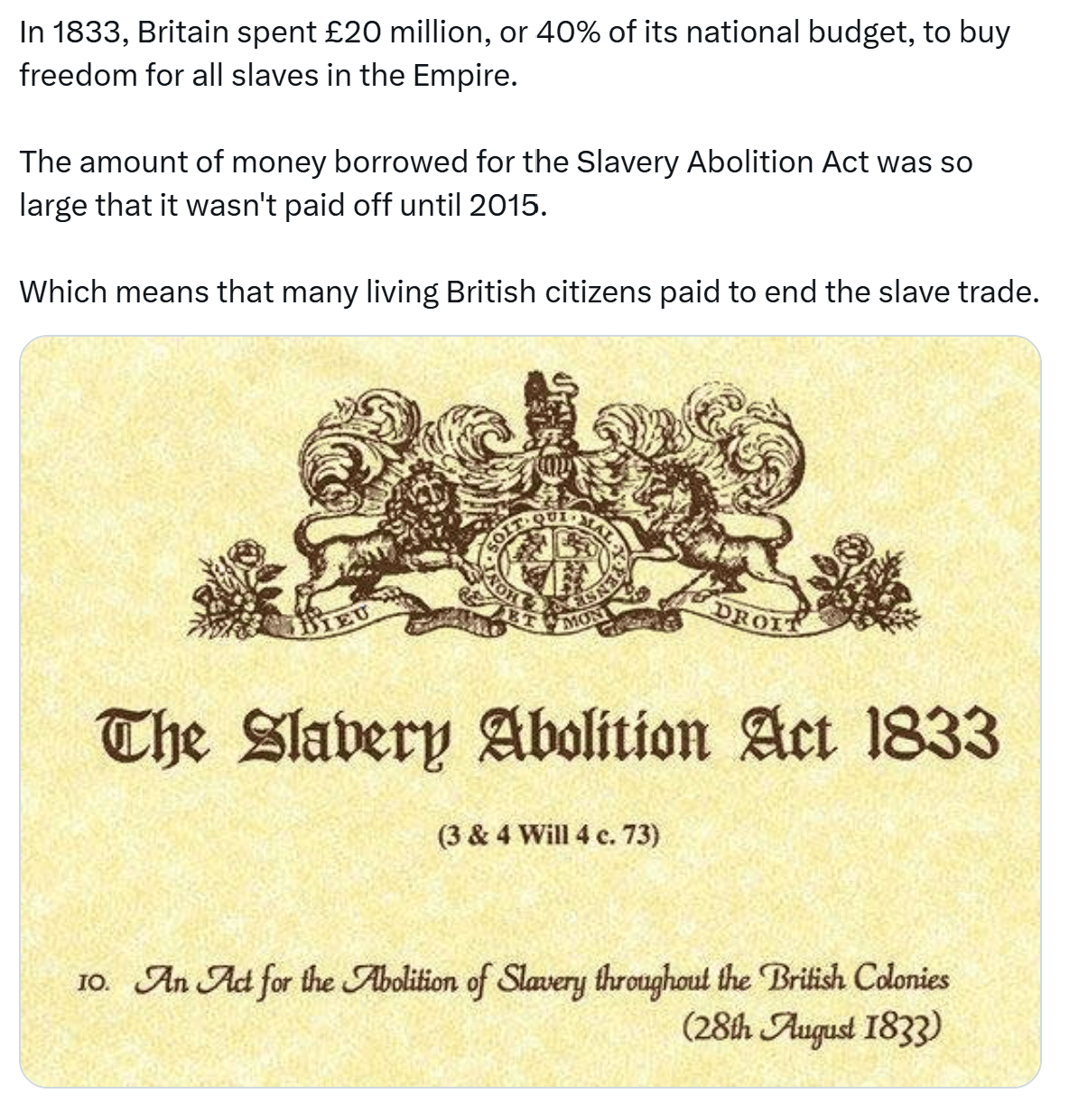 Slavery abolition act